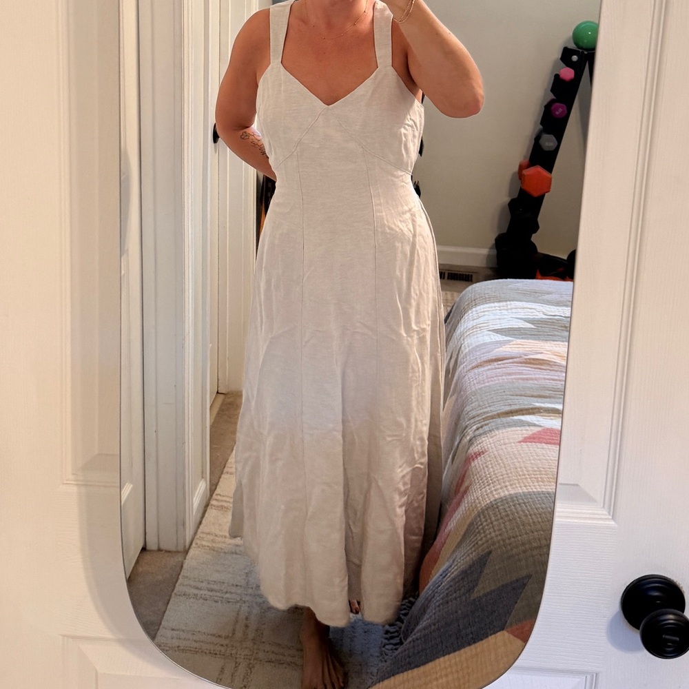 LOFT White Midi Dress